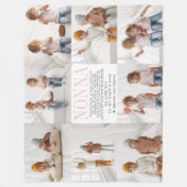 Hou van je Nonna | Aangepaste berichtfotocollage Fleece Deken (Voorkant)