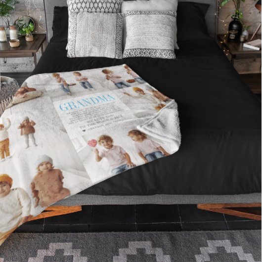 Hou van je oma | Aangepaste berichtfotocollage Fleece Deken