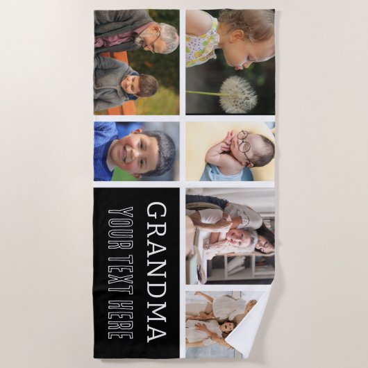 Hou van je oma | Foto-collage en -tekst Strandlaken (Voorkant)