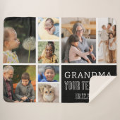 Hou van je oma | Foto-collage-monogram Sherpa Deken (Voorkant (horizontaal))