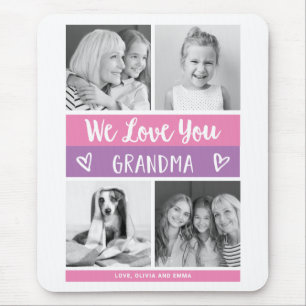 Hou van je oma  Fotoraster voor roze kleurenblok Muismat