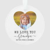 Hou van je opa hart Fotokerstboom Ornament (achterkant)
