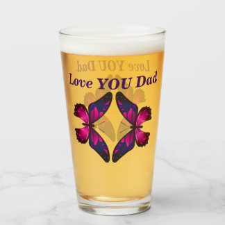 Hou van je papa Butterfly Beer Glass Vaderdag Glas