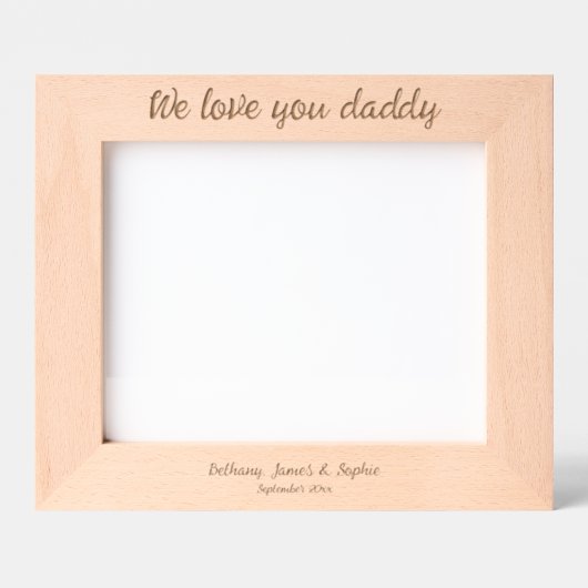 Hou van je papa Kindernamen Datum Gegraveerde Lijstjes (Voorkant)