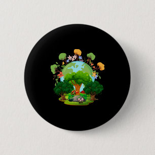 Hou van je planeet Moeder Aarde T-shirt Ronde Button 5,7 Cm