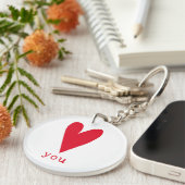 Hou van je | Rood hart Sleutelhanger (Voorkant Rechts)