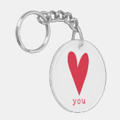 Hou van je | Rood hart Sleutelhanger (Voorkant Links)