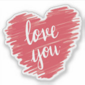 Hou van je typografie in roze sticker (Voorkant)