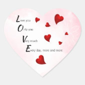 Hou van je, Valentijn Hart Sticker (Voorkant)