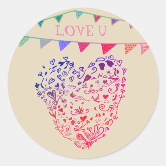 Hou van je, Valentijn, hou van Sticker (Voorkant)