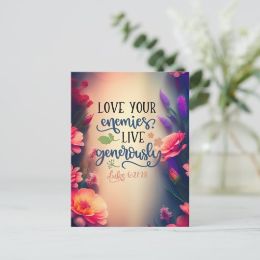 Hou van je vijanden briefkaart (Staand voorkant)