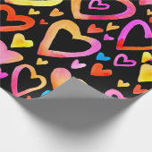 Hou van je. Waterverf illustratie hart. Valentin Cadeaupapier (Hoek)