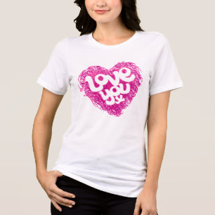 Hou van je x roze hart op baby pop geel t-shirt