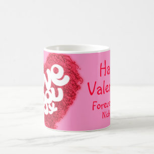 "Hou van je x" Valentijn roze mok