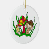 Hou van je zo gek | Kerstmis met champignons Keramisch Ornament (Rechts)