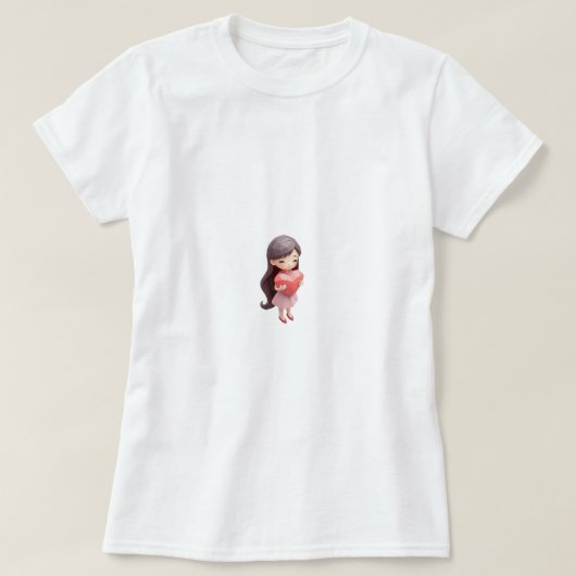 Hou van jezelf Eerste Schattigee Hart Script Vrouw T-shirt (Design voorkant)