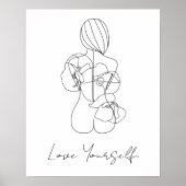 Hou van jezelf Line Art aangepaste tekst Poster (Voorkant)