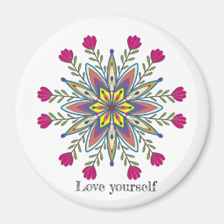 Hou van jezelf Mandala Bloemen Magneet