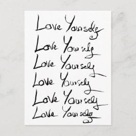 Hou van jezelf! Motivatie kalligrafie Briefkaart