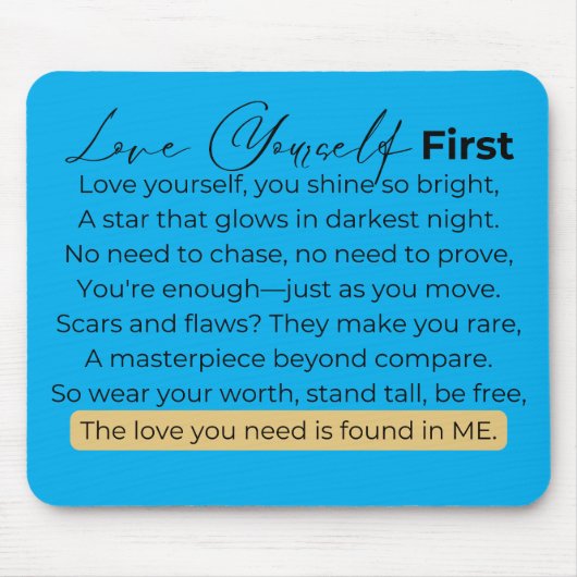 Hou van jezelf muismat (Voorkant)