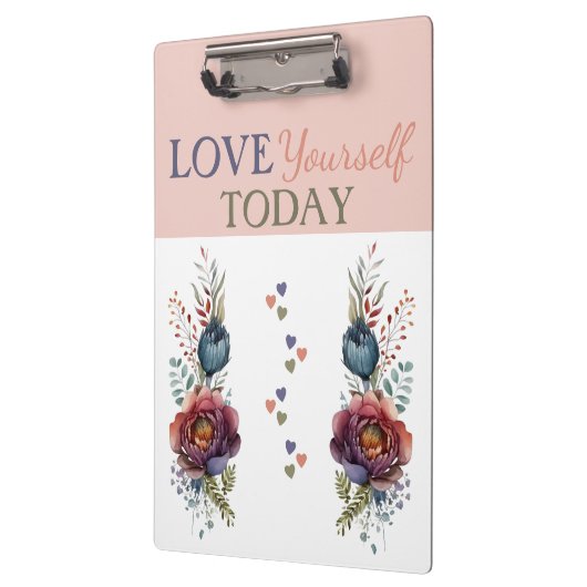 Hou van jezelf vandaag bloementijd klembord (Links)