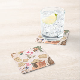 Hou van jezelf vierkante kartonnen onderzetter