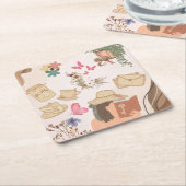 Hou van jezelf vierkante kartonnen onderzetter (Schuin)