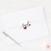 Hou van jullie kalligrafie en hart ronde sticker (Envelop)