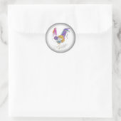 Hou van mij, hou van mijn haan ronde sticker (Tas)