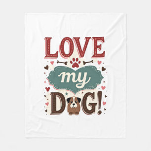 Hou van mij hou van mijn hond vintage cute pootafd fleece deken
