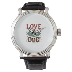 Hou van mij, hou van mijn hond Vintage leuk pootaf Horloge
