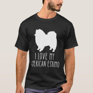Hou van mijn Amerikaanse Eskimo Hondenras Amerikaa T-shirt