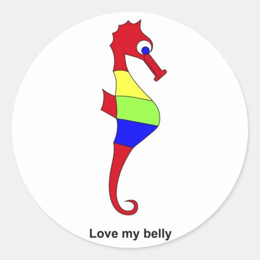 Hou van mijn buik ronde sticker (Voorkant)