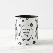 Hou van mijn Husky Dog Pawprint Mok (Midden)