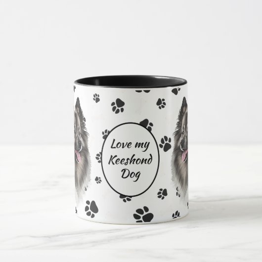 Hou van mijn Keeshond hond Pawprint Mok (Midden)