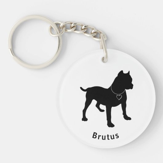 Hou van mijn Pittie  DBL Sided Sleutelhanger (Voorkant)