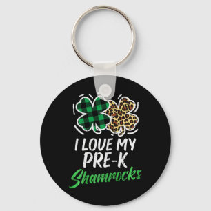 Hou Van Mijn Pre-k Shamrocks Luipaard St Patricks Sleutelhanger