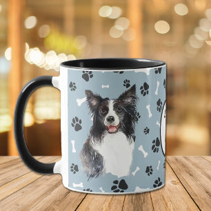 Hou van mijn rand Collie Dog Pawprint Mok