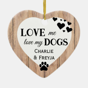 Hou van mijn rustieke honden keramisch ornament