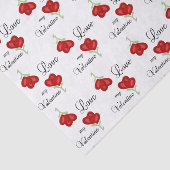 Hou van mijn Valentijn Red Heart Flowers Tissuepapier (Detail)