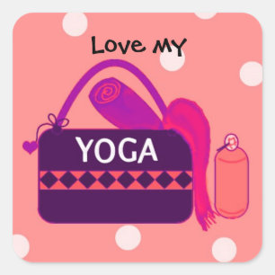 Hou van mijn Yoga Vierkante Sticker