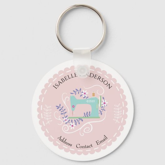 Hou van naaimachine. Peach Sleutelhanger (Voorkant)