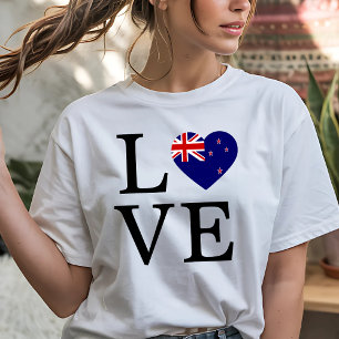 Hou van Nieuw-Zeeland met Vlag Hart T-shirt