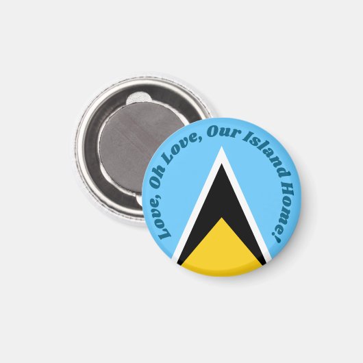 Hou van ons eiland | St Lucia Vlag Anthem Souvenir Magneet (Voorkant / Achterkant)