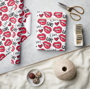 Hou van rode lippen cadeaupapier