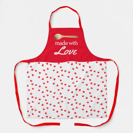 Hou van rood en wit koken schort (Voorkant)