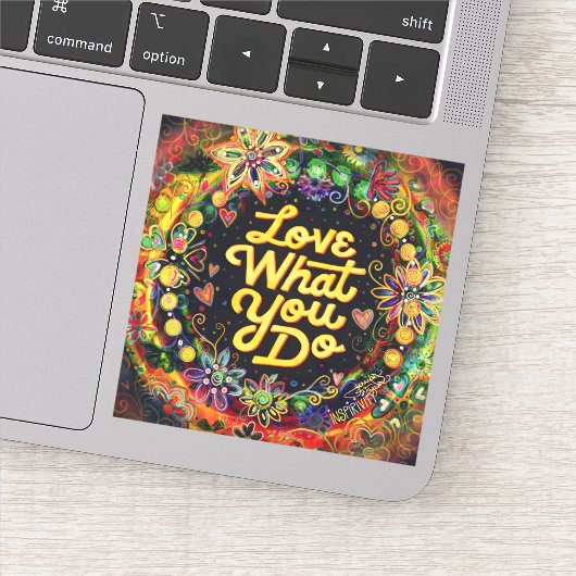 Hou van wat je doet Leuke bloemrijke kleurrijke in Sticker (Detail)