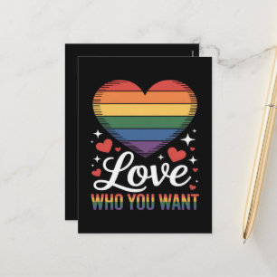 Hou van wie je wil Gay Pride LGBT Feestdagenkaart