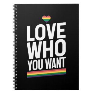 Hou van wie je wil Regenboog Gay Pride Vlag LGBTQ Notitieboek