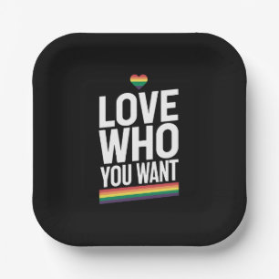 Hou van wie je wil Regenboog Gay Pride Vlag LGBTQ Papieren Bordje